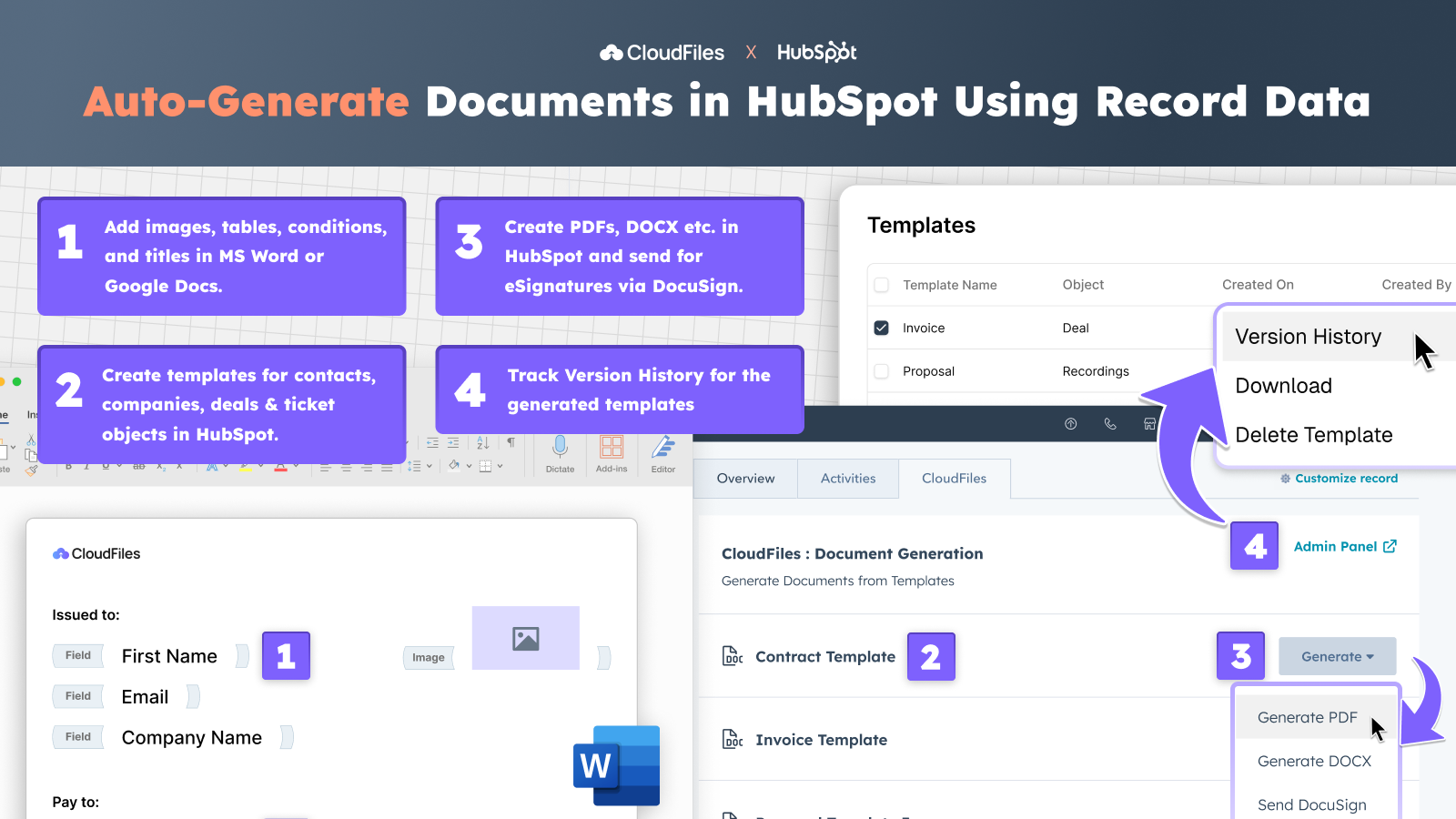 Create dynamic templates and generate record-specific documents